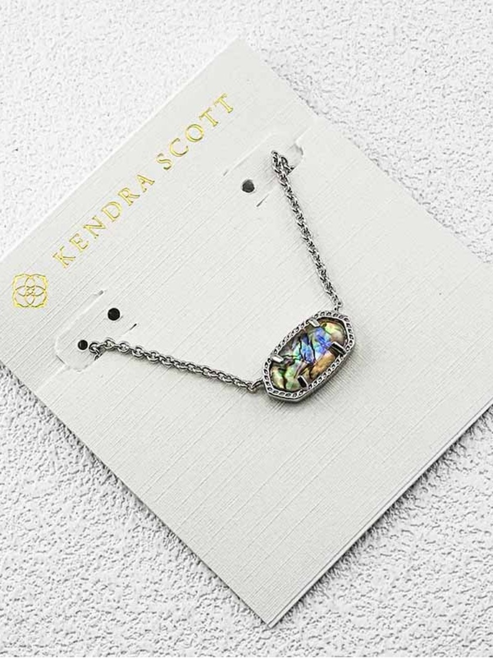 Kendra Scott Multi-Color Abalone Pendant Necklace with Silver Chain